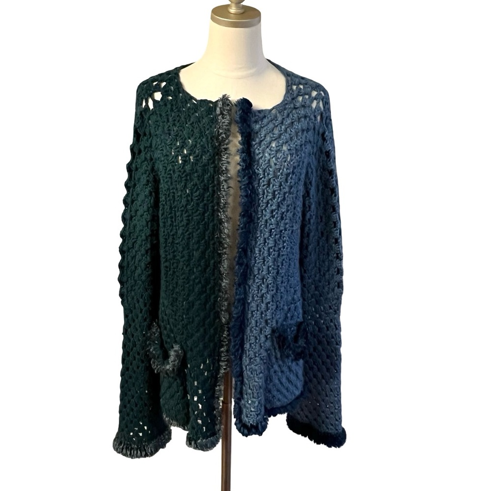 Womens Handmade Crocheted Cottage Fairy Cardigan Sweater Granny Boho Goblincore
